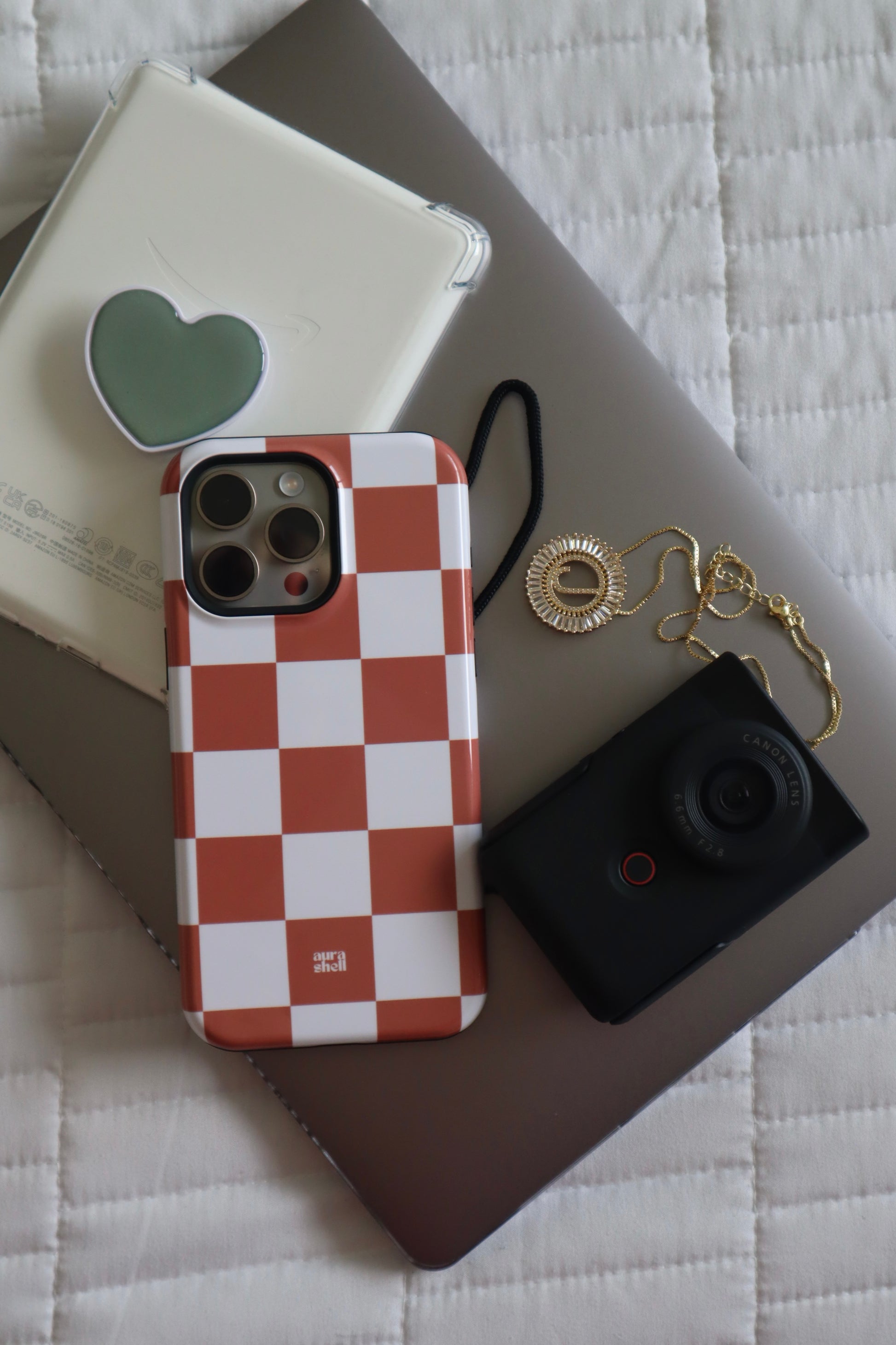 Checkers in Terracotta iPhone Case - Aura Shell