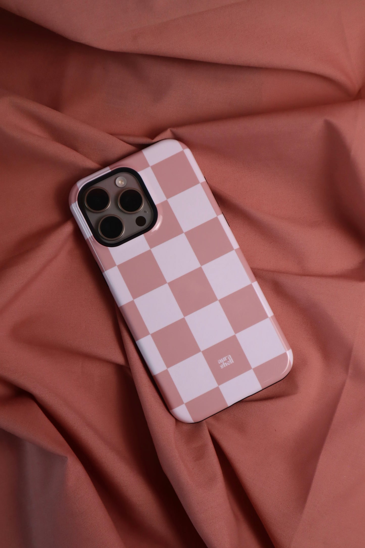 Checkers in Blush iPhone Case - Aura Shell