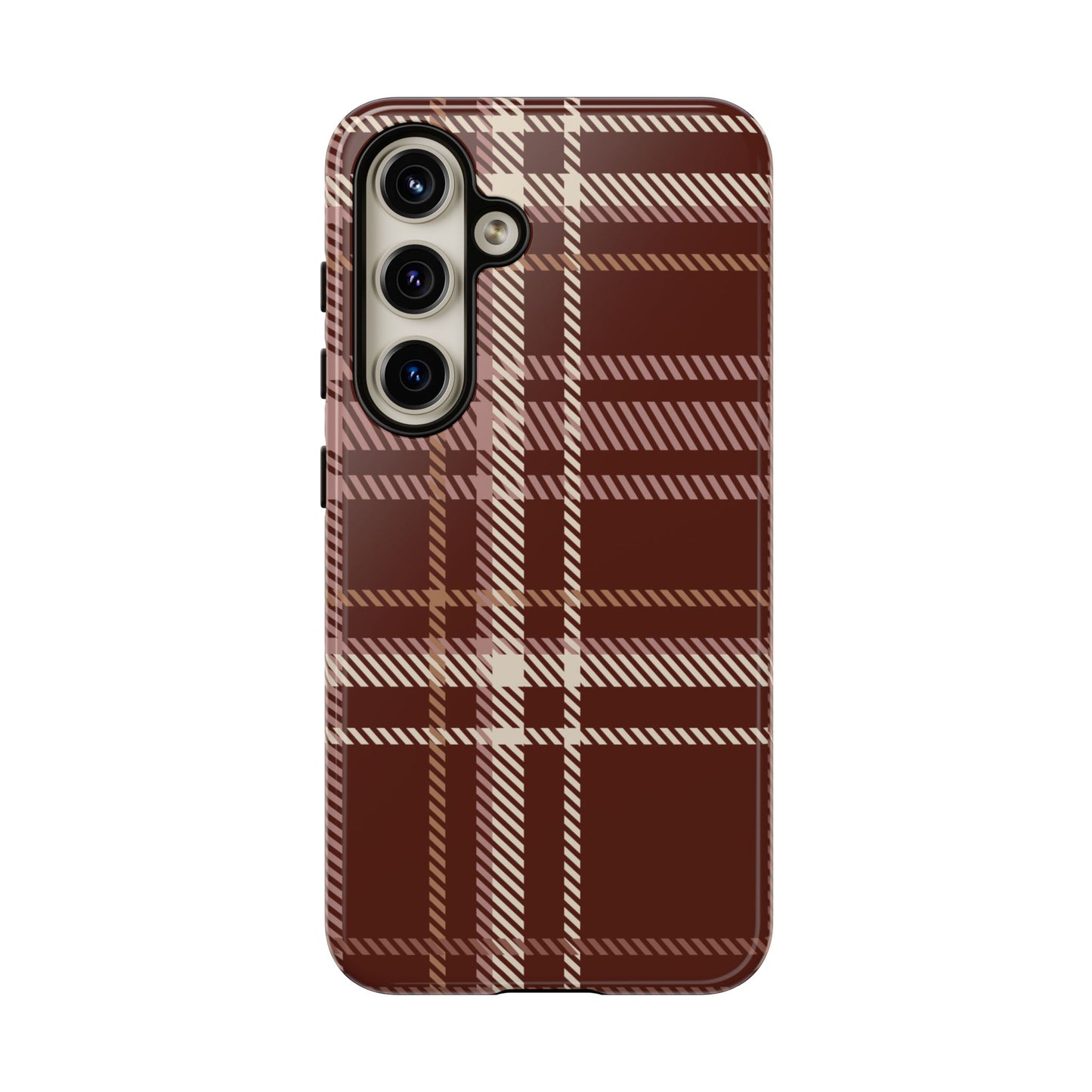 Plaid in Black Coffee Samsung Galaxy Case