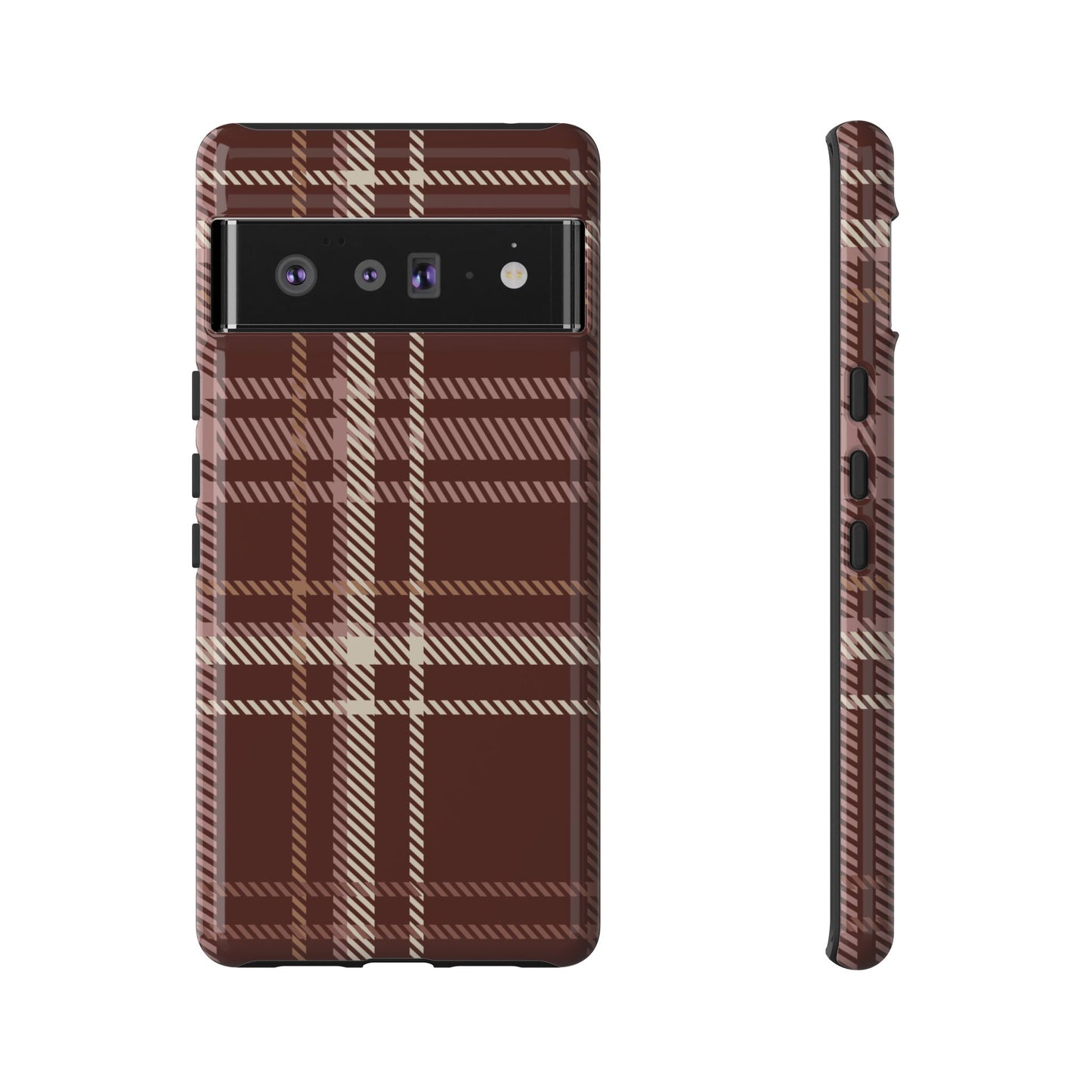 Plaid in Black Coffee Google Pixel Case