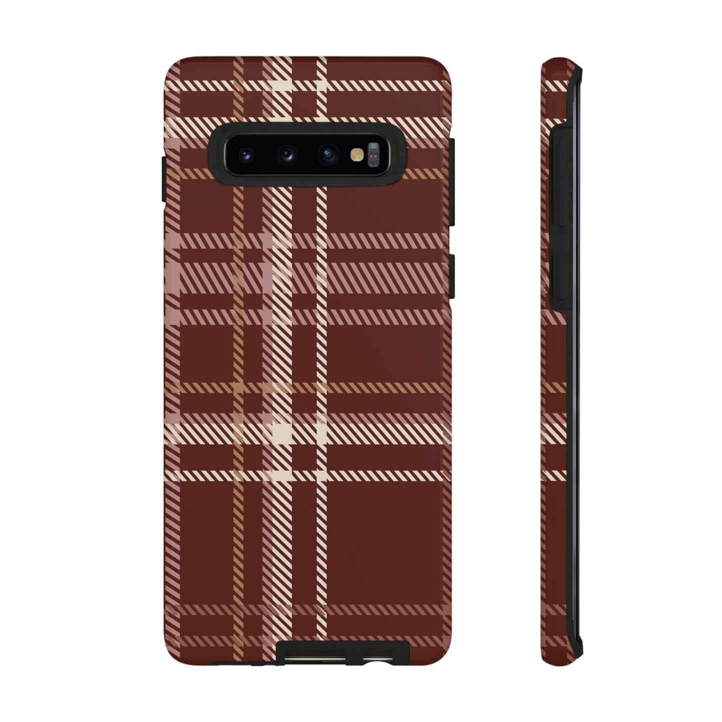 Plaid in Black Coffee Samsung Galaxy Case