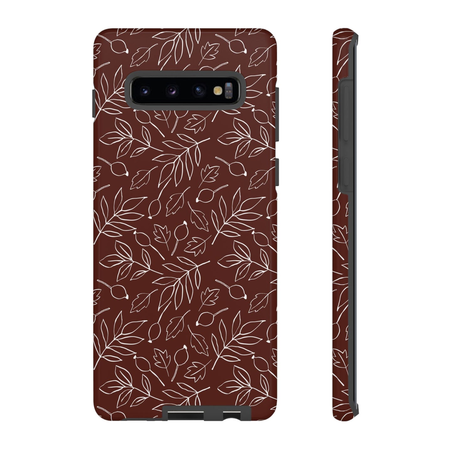 Falling Leaves in Black Coffee Samsung Galaxy Case