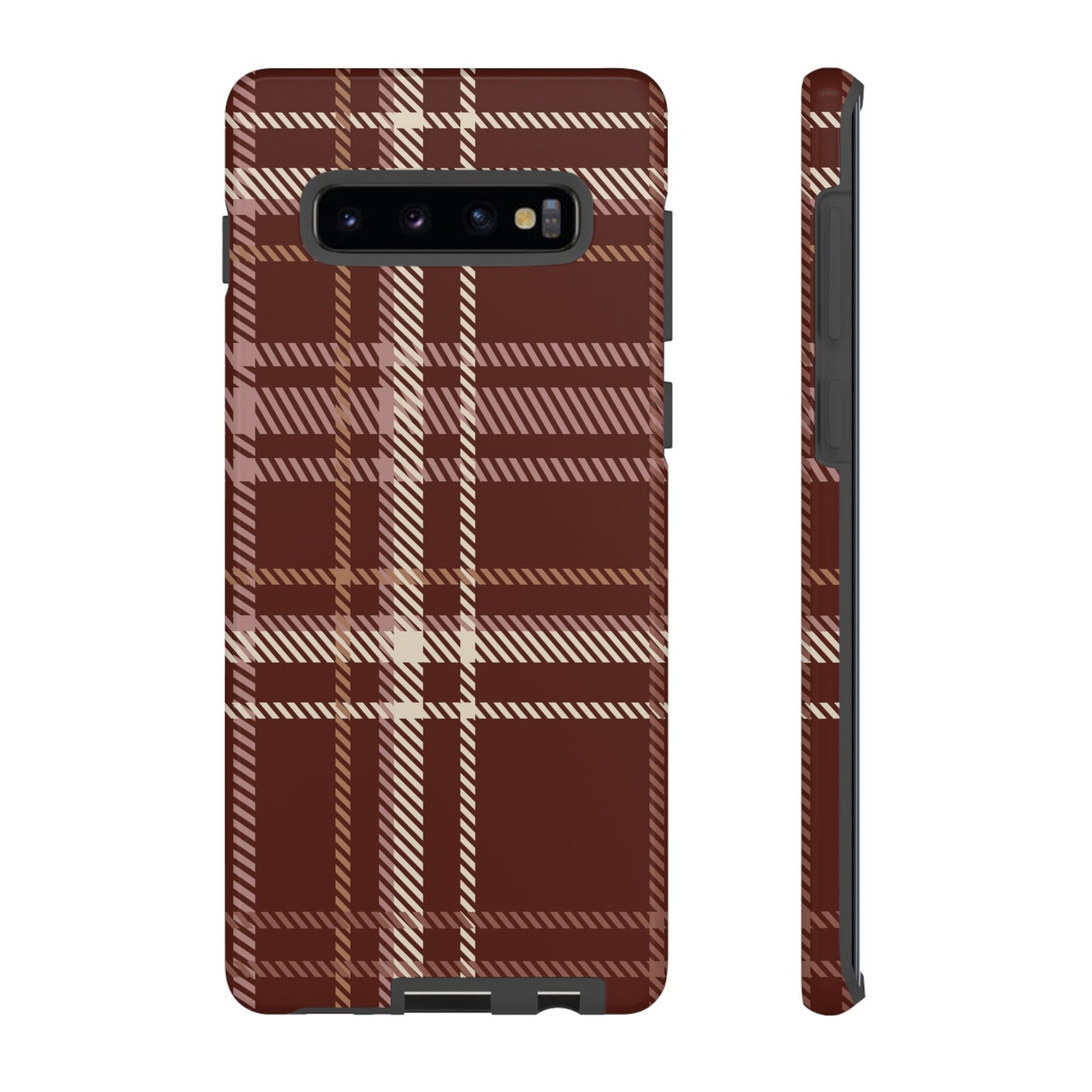 Plaid in Black Coffee Samsung Galaxy Case