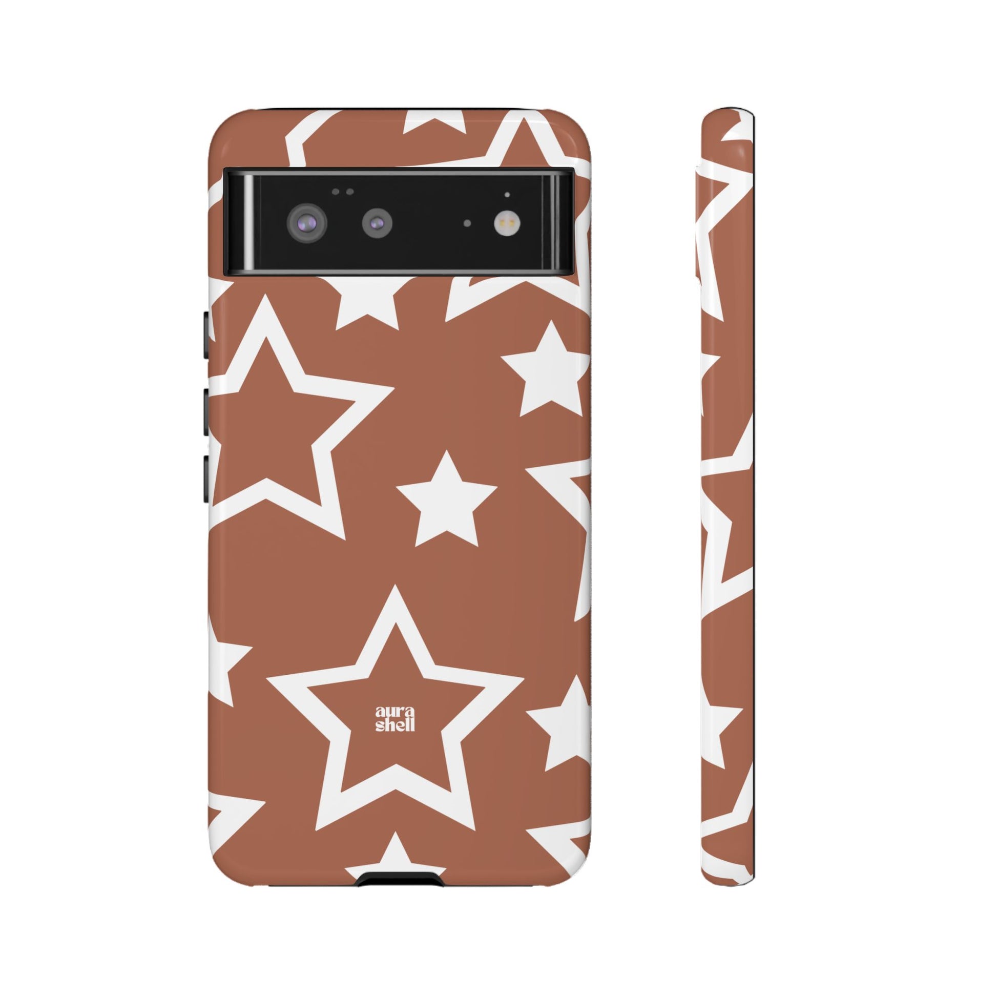 Stars in Terracotta Google Pixel Case - Aura Shell