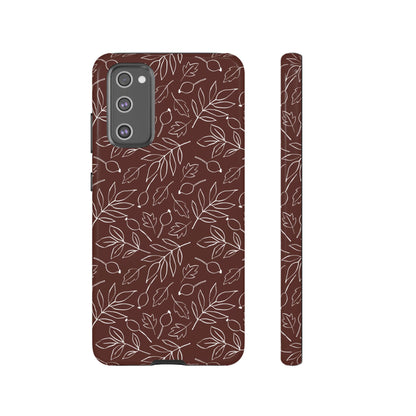 Falling Leaves in Black Coffee Samsung Galaxy Case