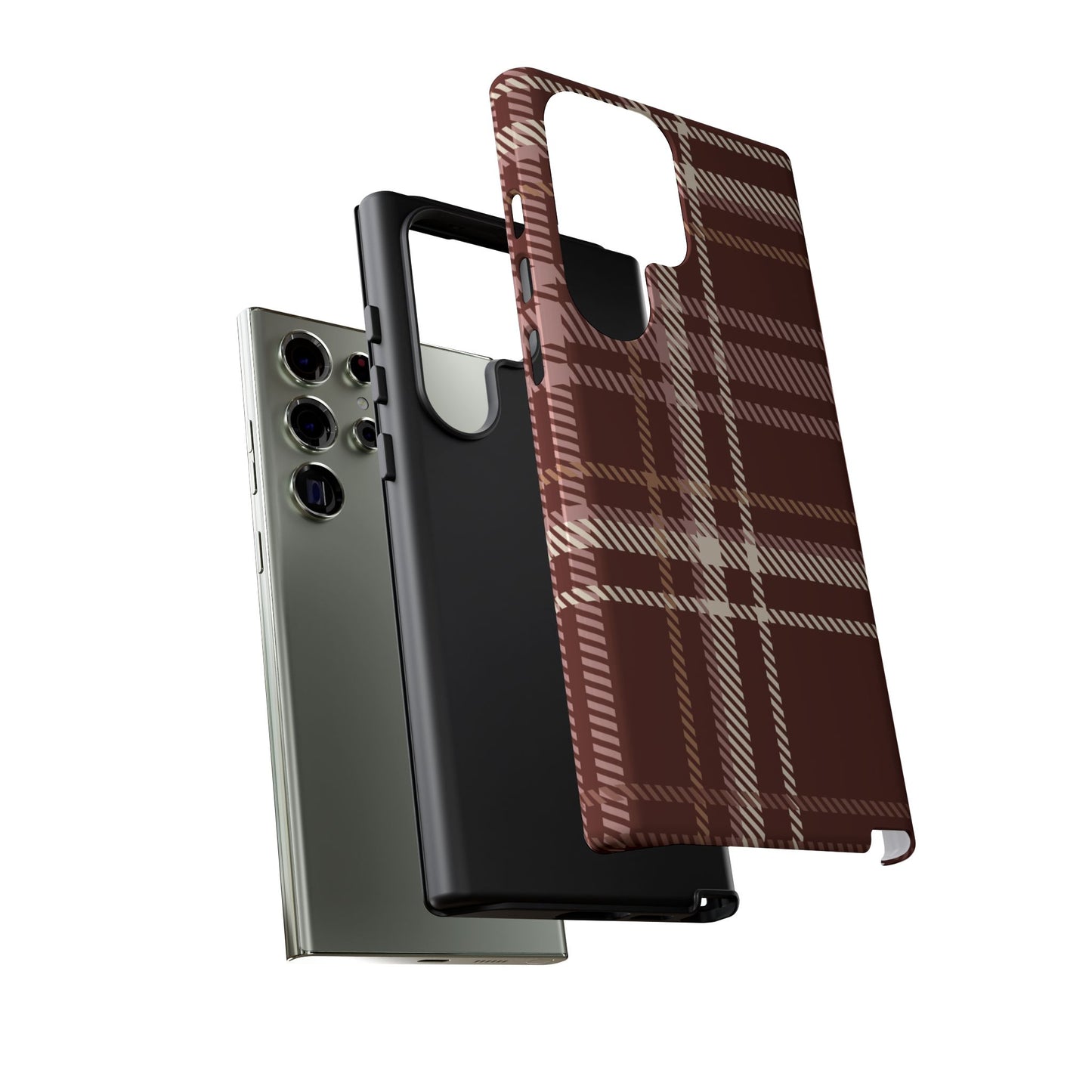 Plaid in Black Coffee Samsung Galaxy Case