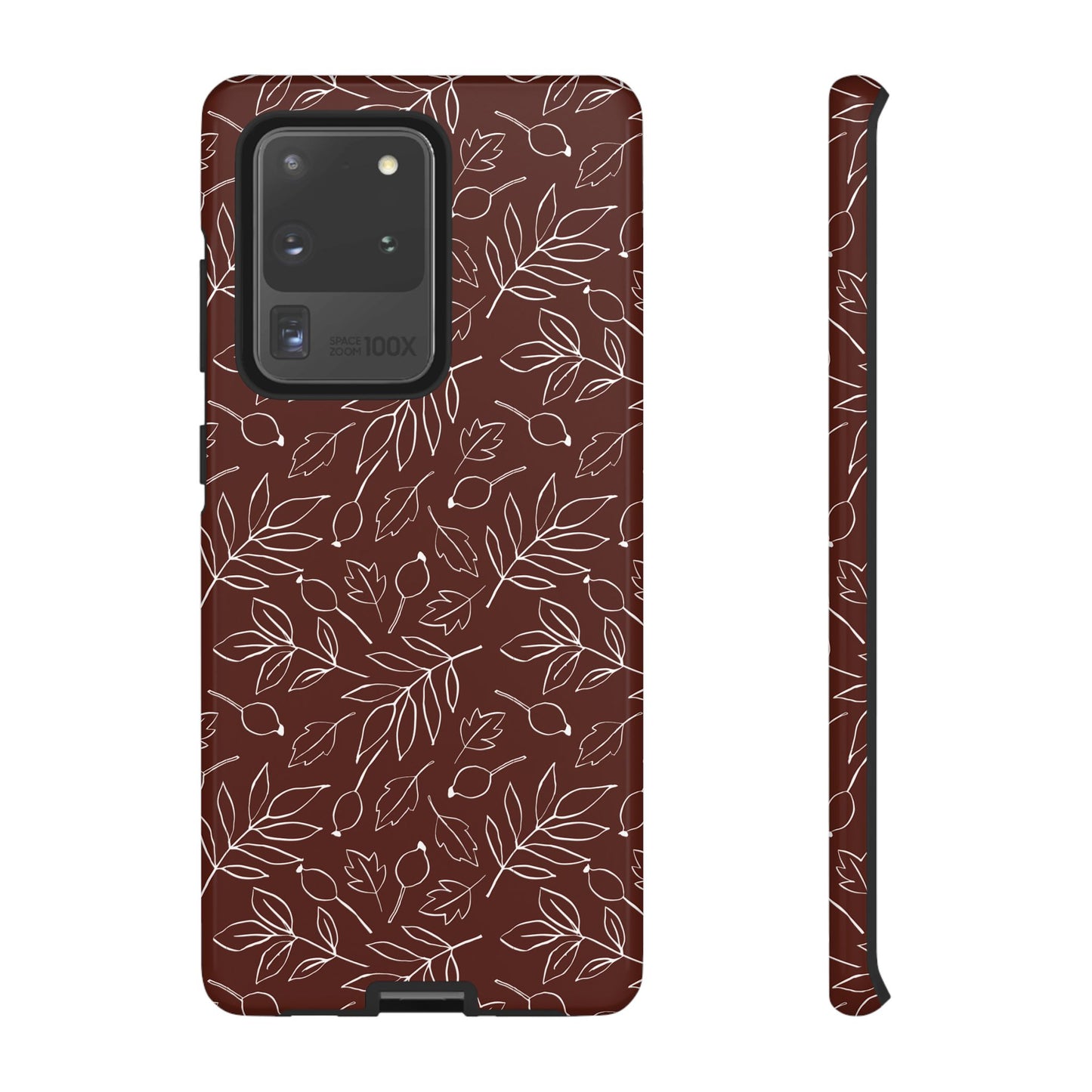 Falling Leaves in Black Coffee Samsung Galaxy Case