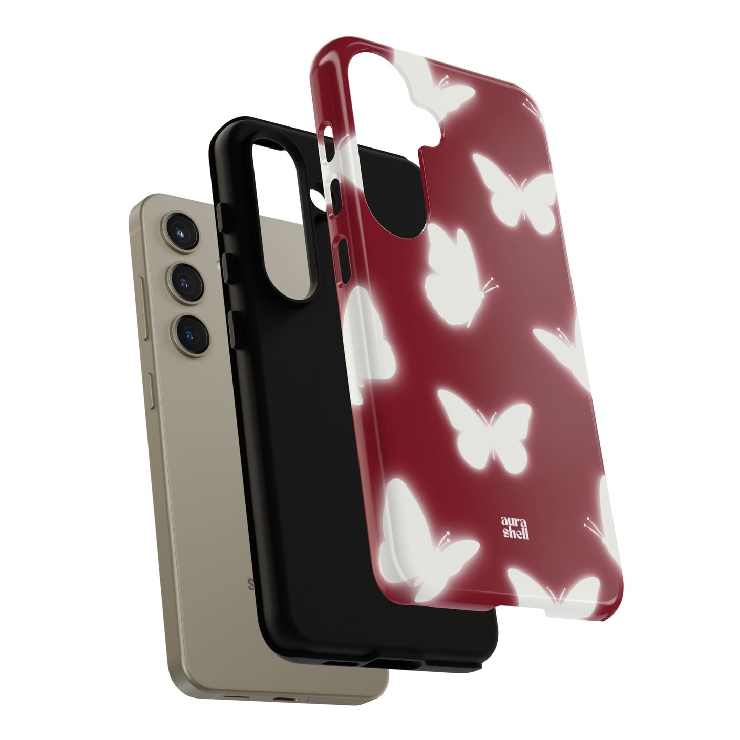 Butterflies in Red Wine Samsung Galaxy Case