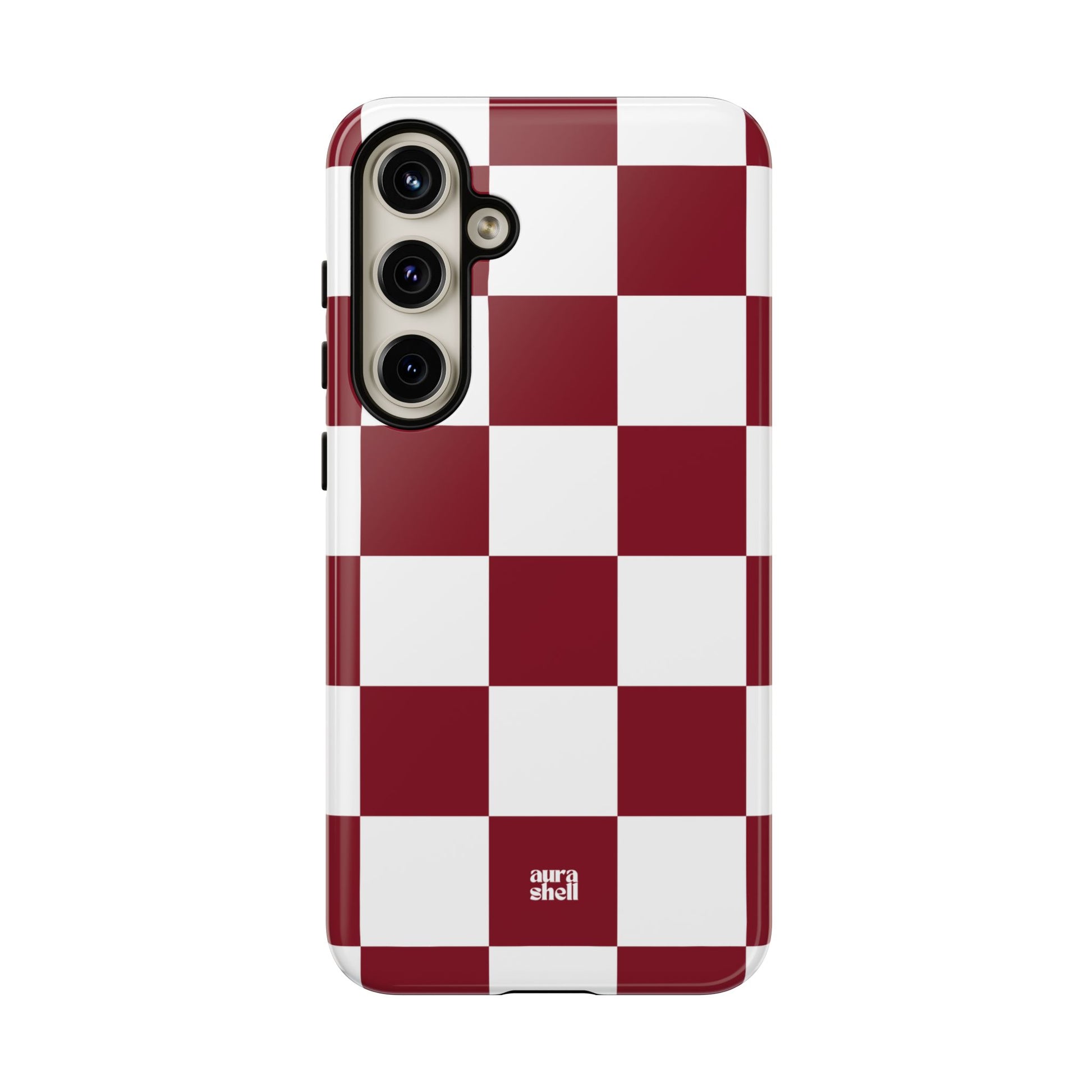 Checkers in Red Wine Samsung Galaxy Case - Aura Shell