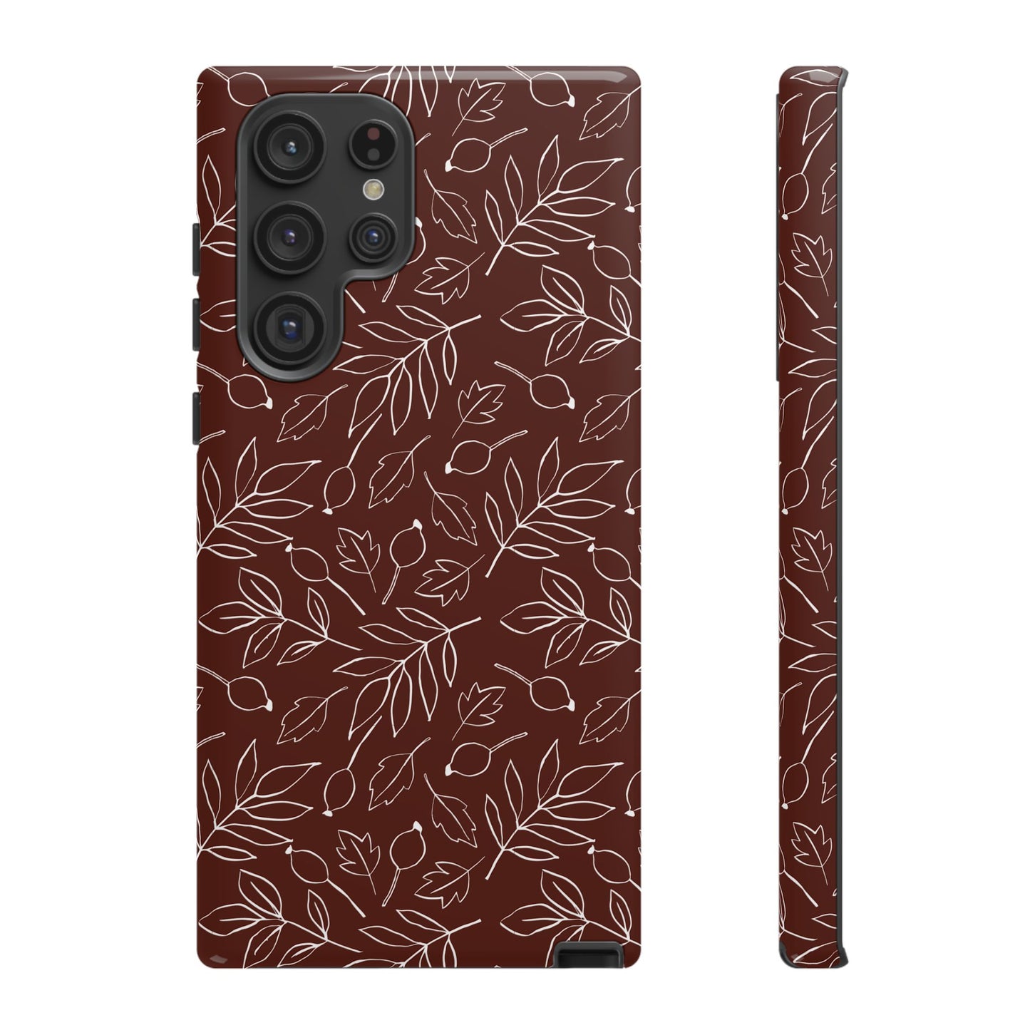 Falling Leaves in Black Coffee Samsung Galaxy Case