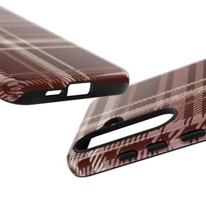 Plaid in Black Coffee Samsung Galaxy Case