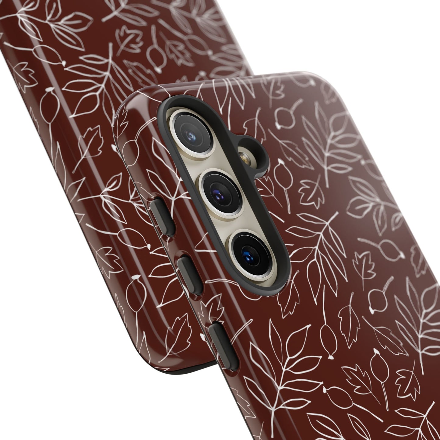 Falling Leaves in Black Coffee Samsung Galaxy Case