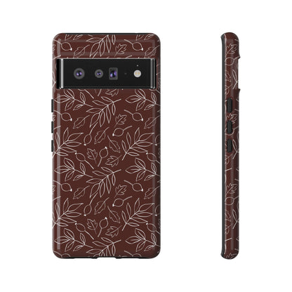 Falling Leaves in Black Coffee Google Pixel Case