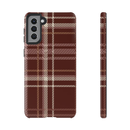 Plaid in Black Coffee Samsung Galaxy Case