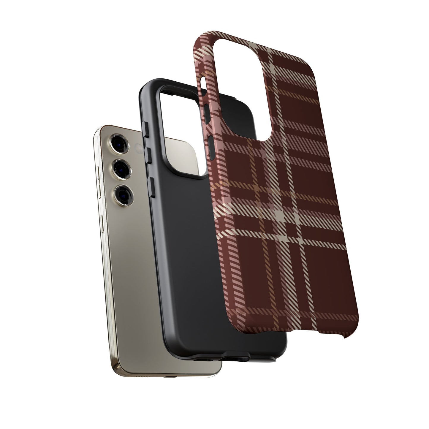 Plaid in Black Coffee Samsung Galaxy Case