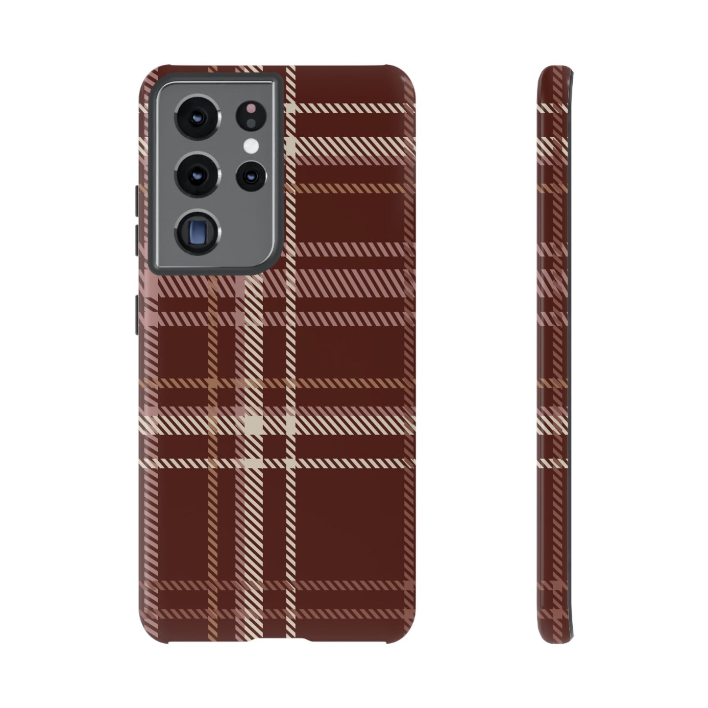 Plaid in Black Coffee Samsung Galaxy Case