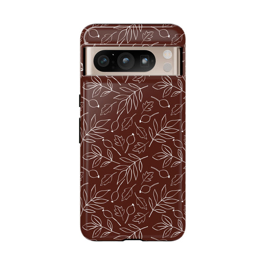 Falling Leaves in Black Coffee Google Pixel Case