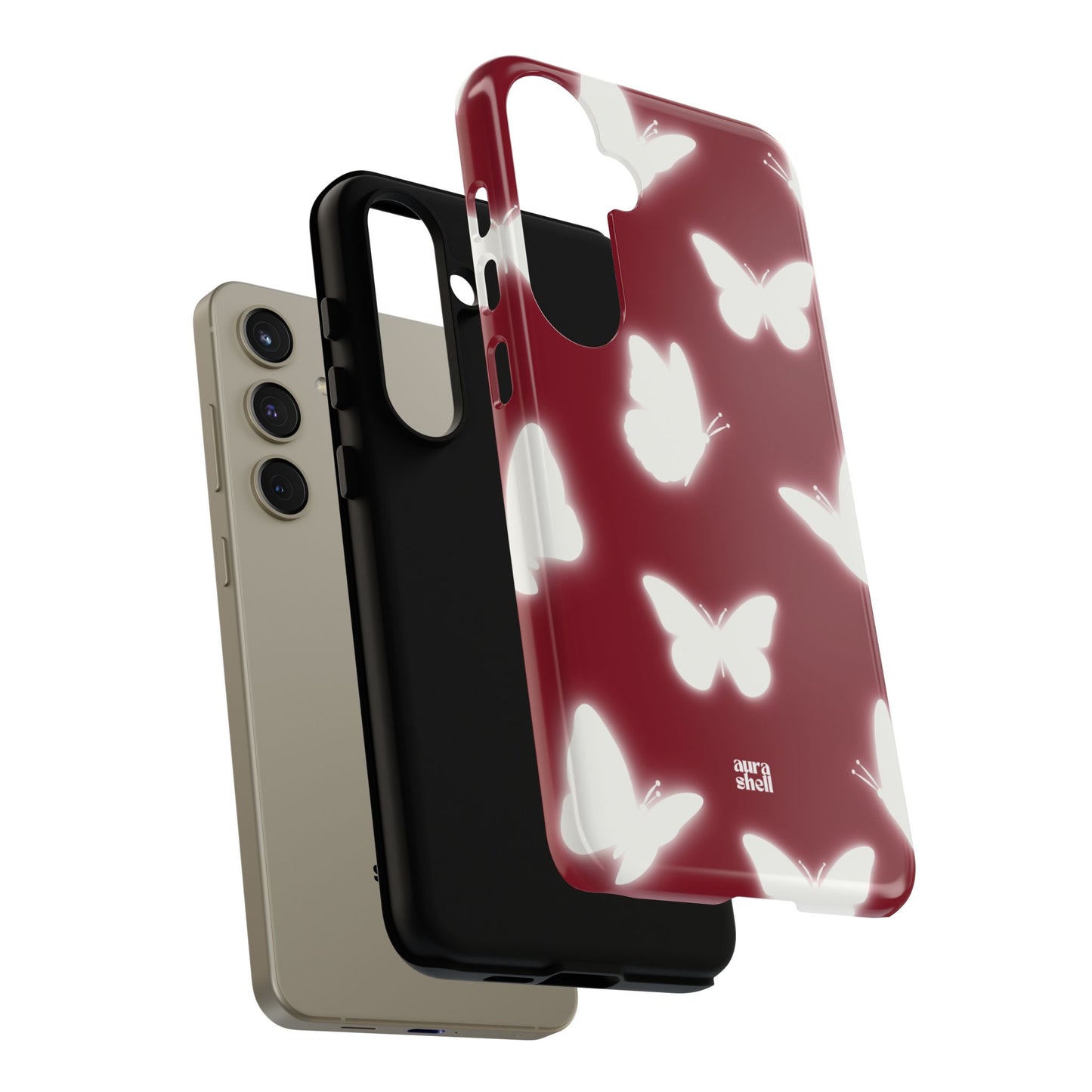 Butterflies in Red Wine Samsung Galaxy Case