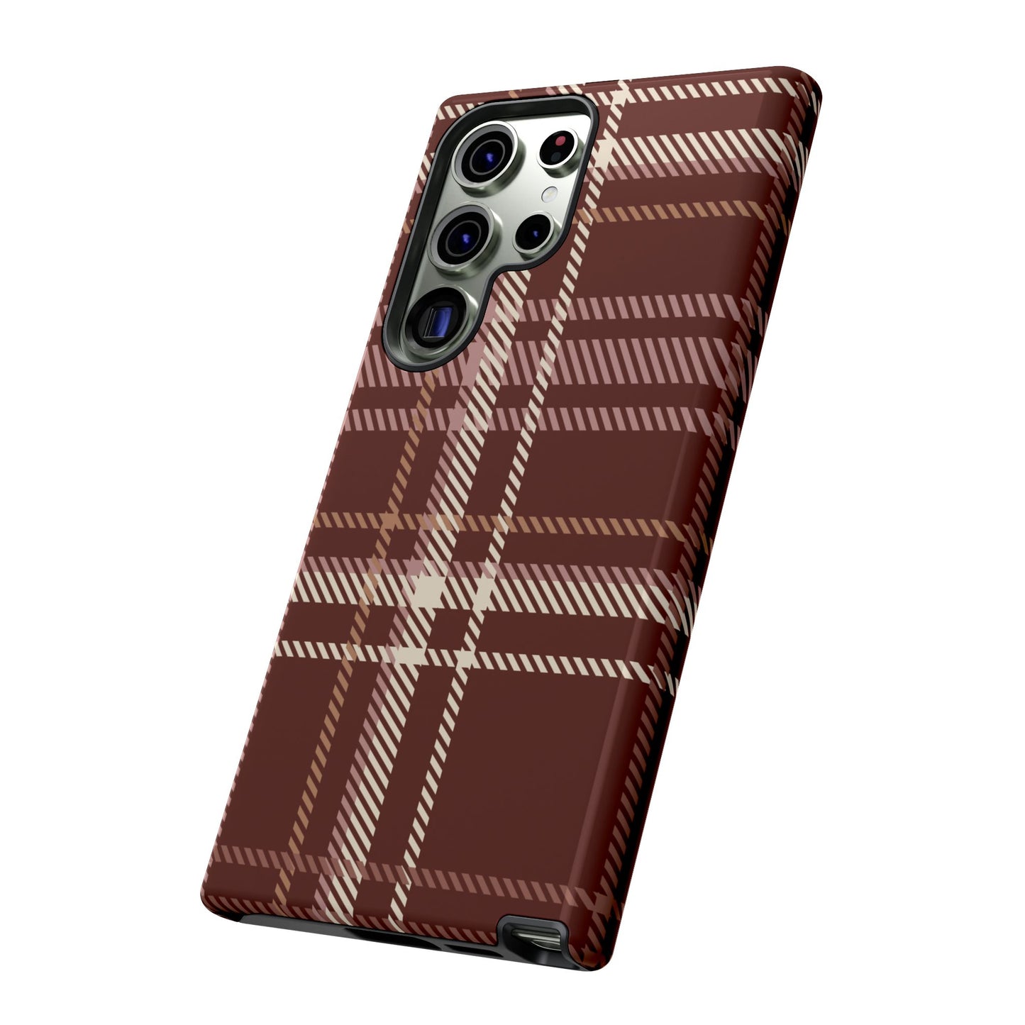 Plaid in Black Coffee Samsung Galaxy Case