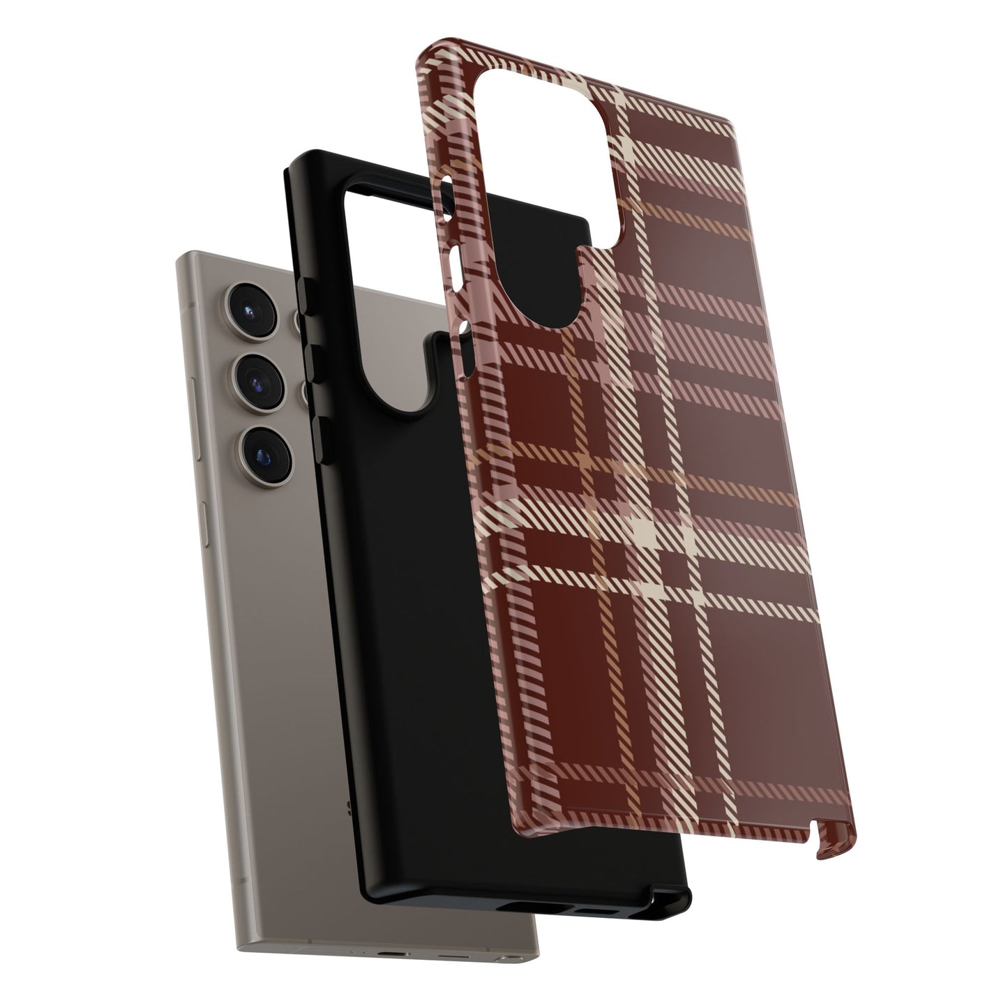 Plaid in Black Coffee Samsung Galaxy Case