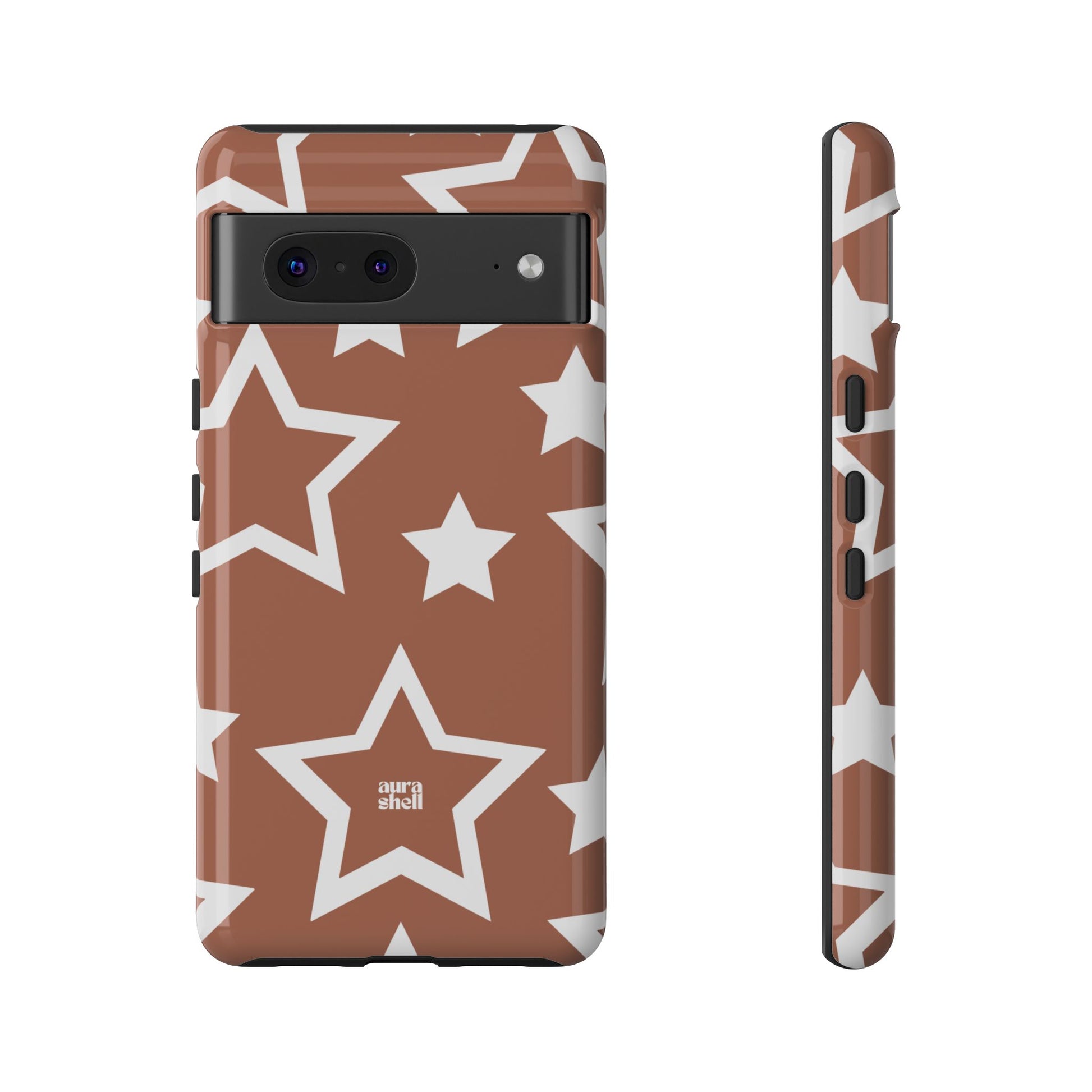 Stars in Terracotta Google Pixel Case - Aura Shell