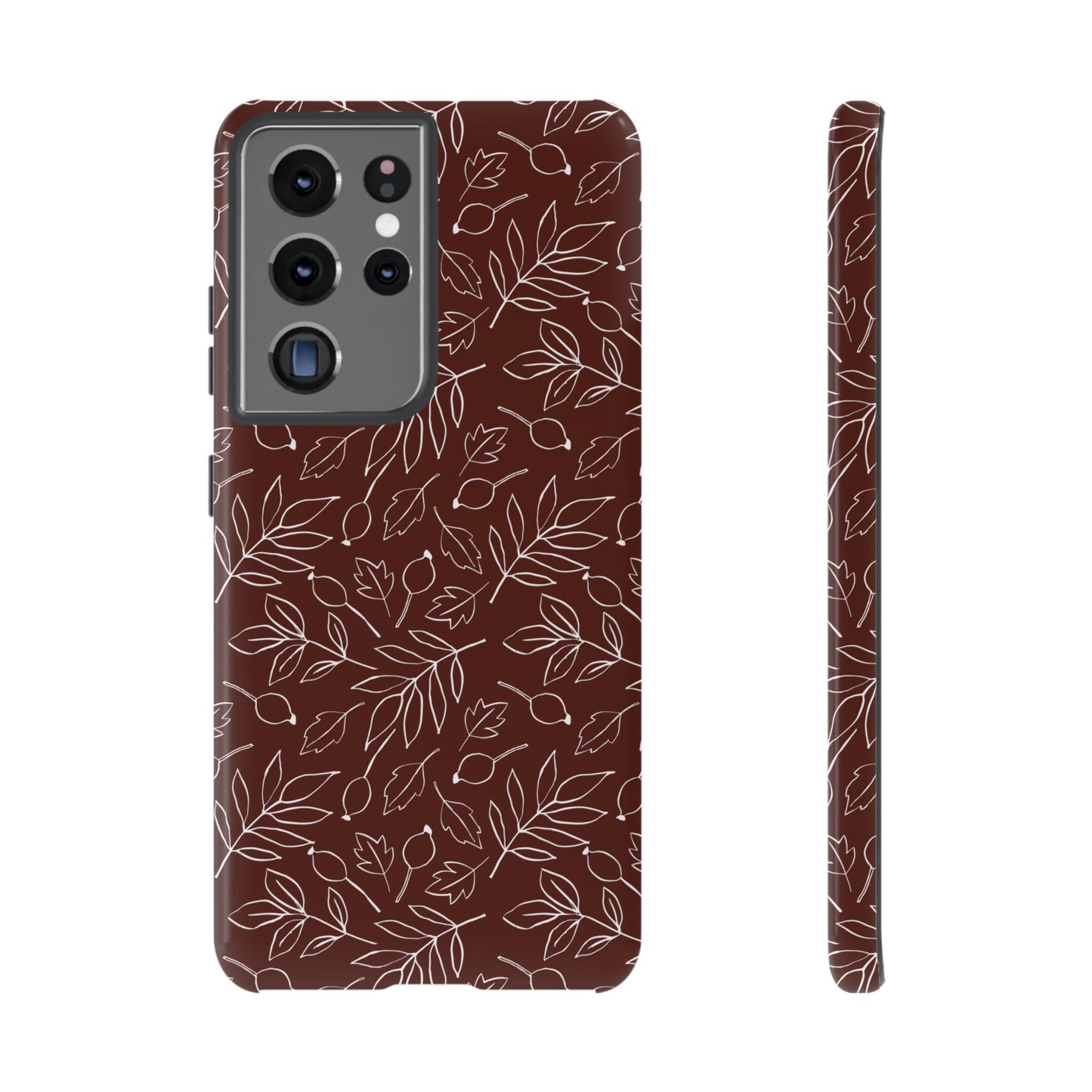 Falling Leaves in Black Coffee Samsung Galaxy Case