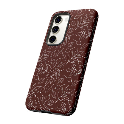 Falling Leaves in Black Coffee Samsung Galaxy Case