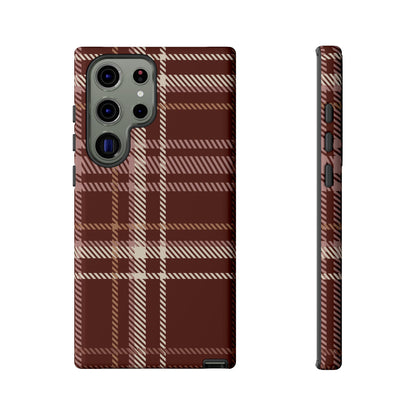 Plaid in Black Coffee Samsung Galaxy Case