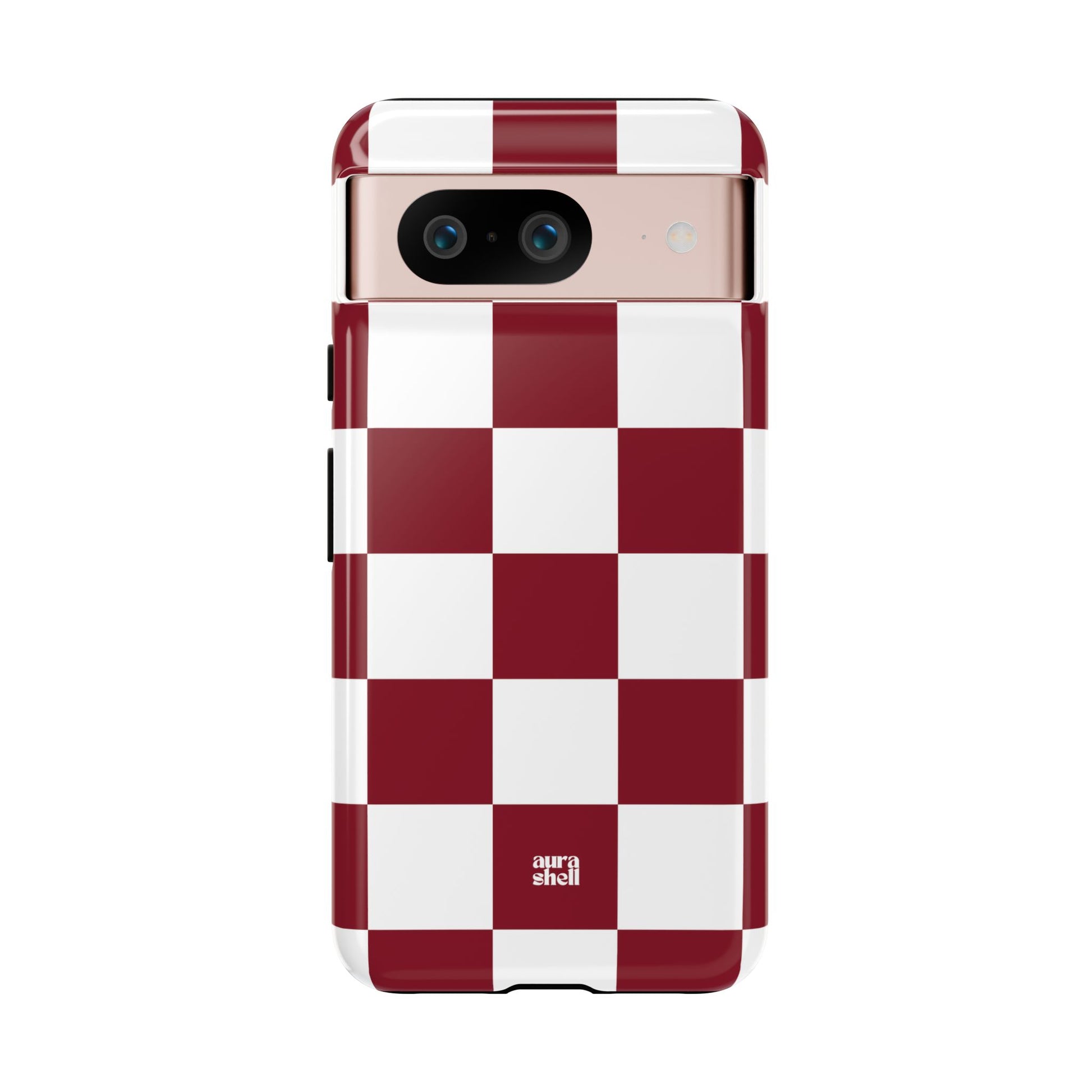 Checkers in Red Wine Google Pixel Case - Aura Shell