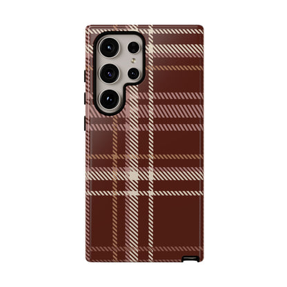 Plaid in Black Coffee Samsung Galaxy Case