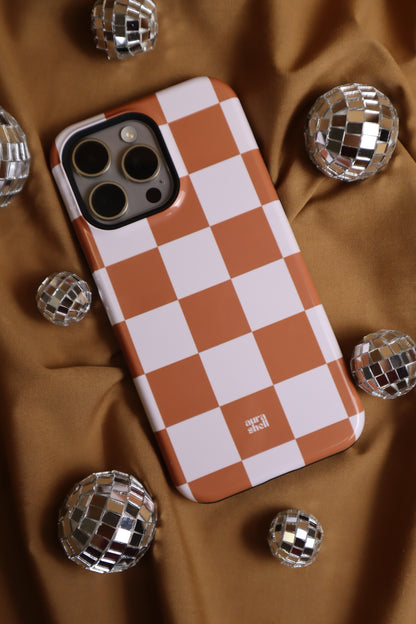 Checkers in Terracotta iPhone Case - Aura Shell