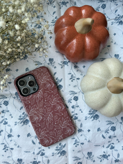 Falling Leaves in Hazelnut Mocha iPhone Case - Aura Shell