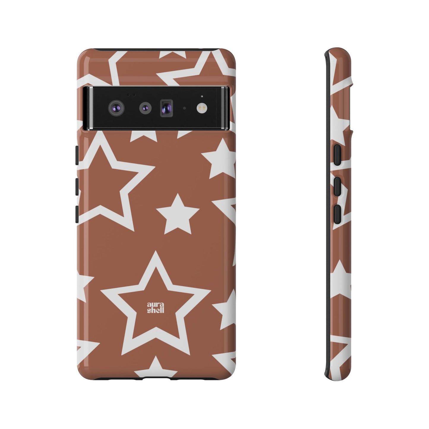 Stars in Terracotta Google Pixel Case - Aura Shell