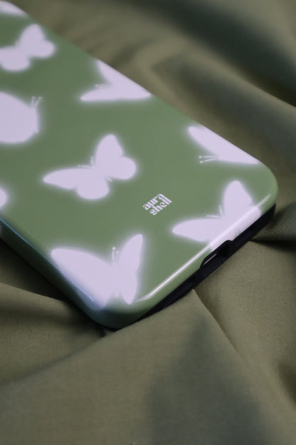 Butterflies in Matcha iPhone Case - Aura Shell