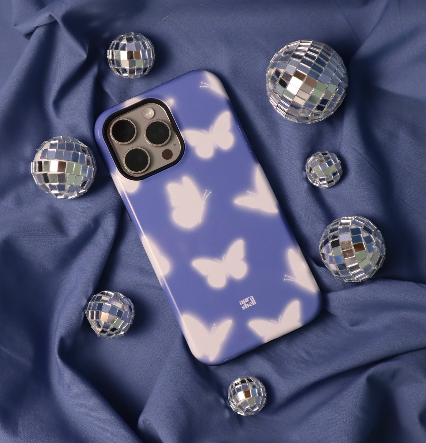 Butterflies in Denim iPhone Case - Aura Shell