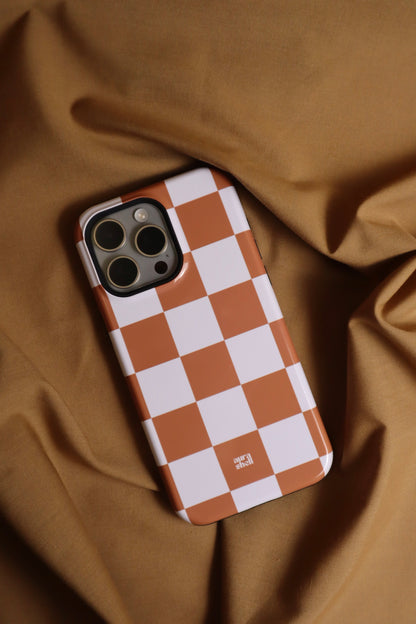 Checkers in Terracotta iPhone Case - Aura Shell