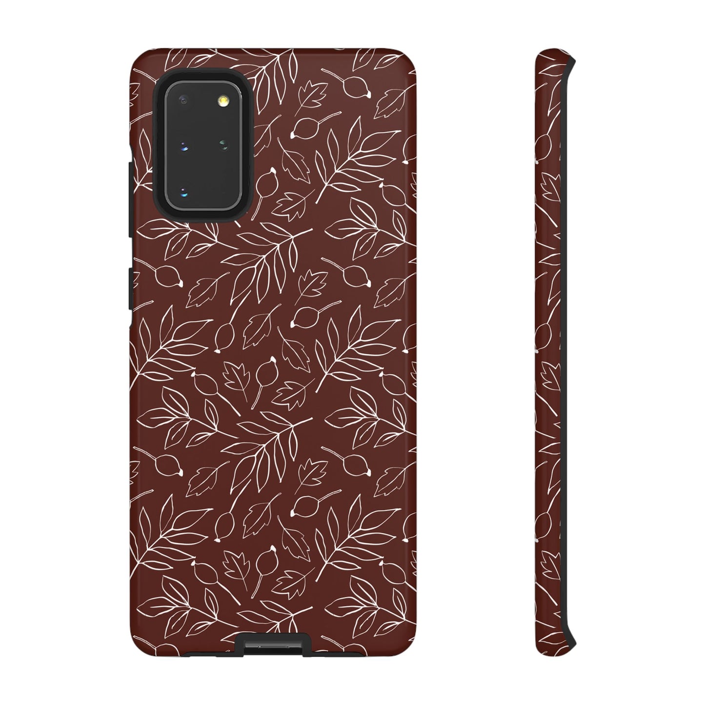 Falling Leaves in Black Coffee Samsung Galaxy Case