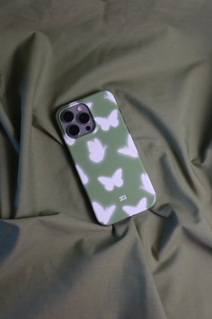 Butterflies in Matcha iPhone Case - Aura Shell