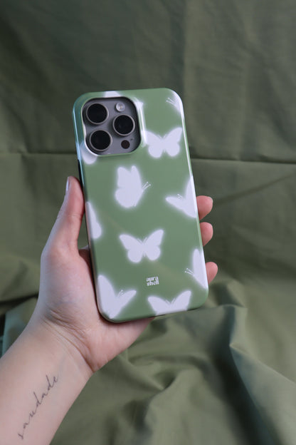 Butterflies in Matcha iPhone Case - Aura Shell