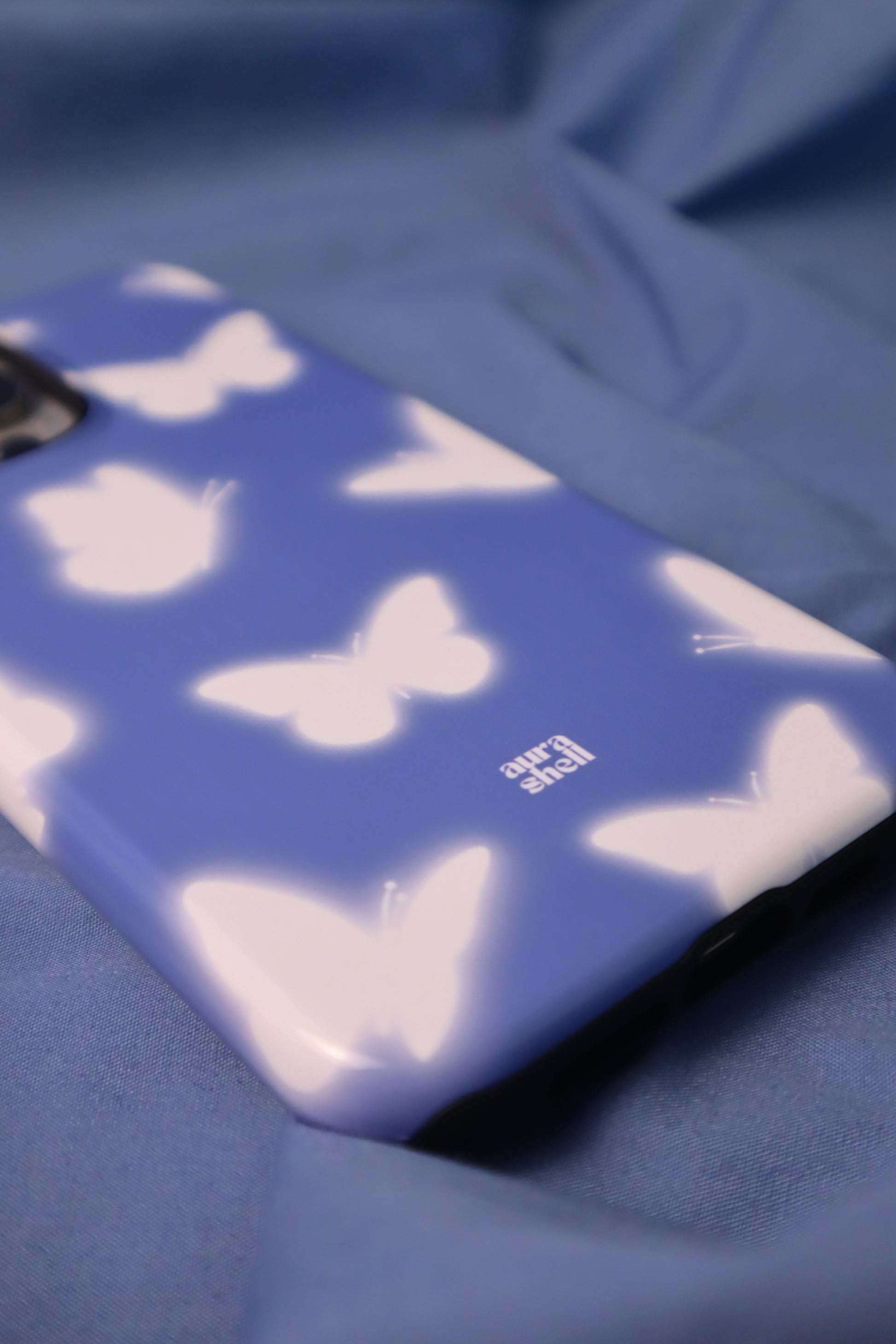 Butterflies in Denim iPhone Case - Aura Shell