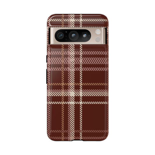 Plaid in Black Coffee Google Pixel Case