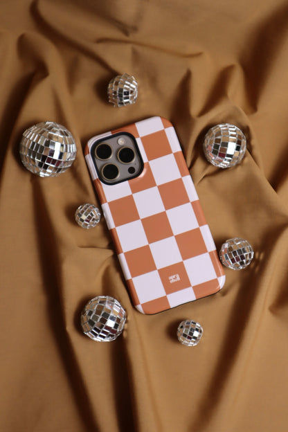 Checkers in Terracotta iPhone Case - Aura Shell