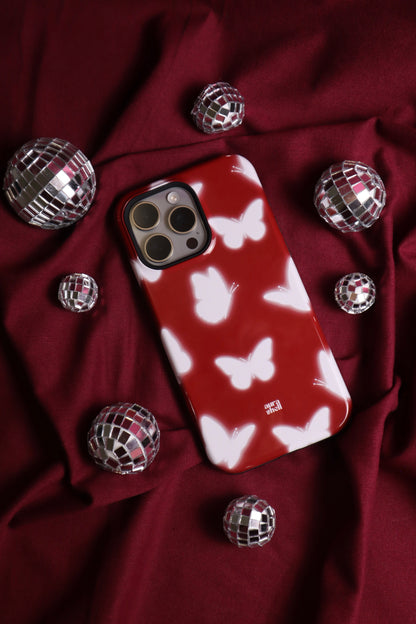 Butterflies in Red Wine iPhone Case - Aura Shell