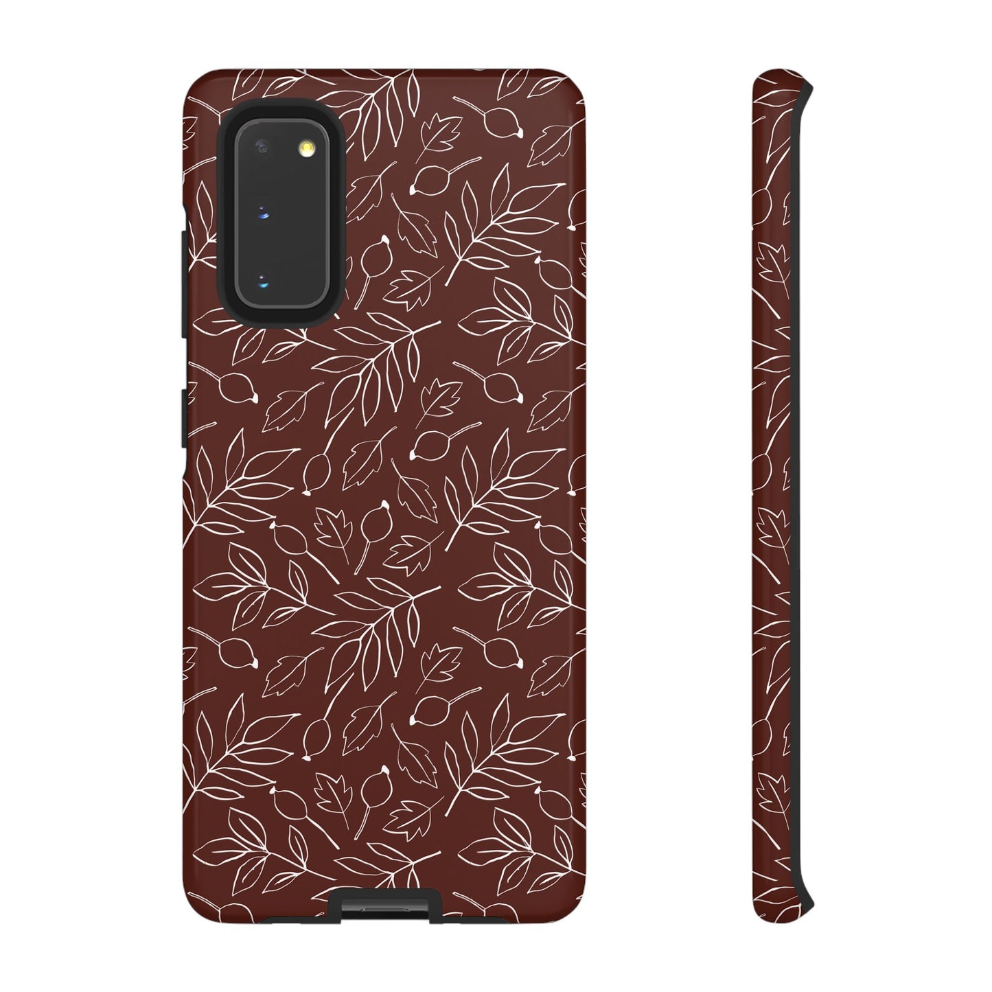 Falling Leaves in Black Coffee Samsung Galaxy Case