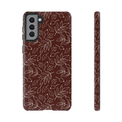 Falling Leaves in Black Coffee Samsung Galaxy Case