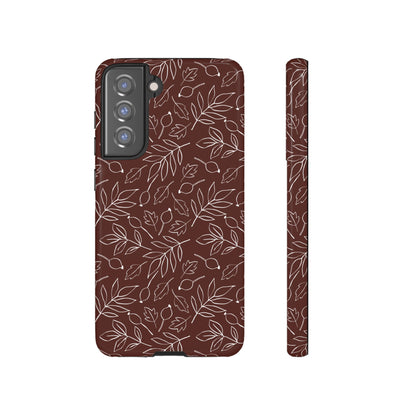 Falling Leaves in Black Coffee Samsung Galaxy Case