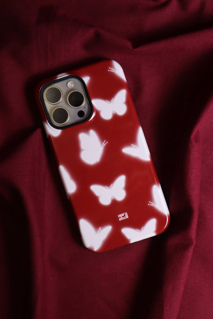 Butterflies in Red Wine iPhone Case - Aura Shell