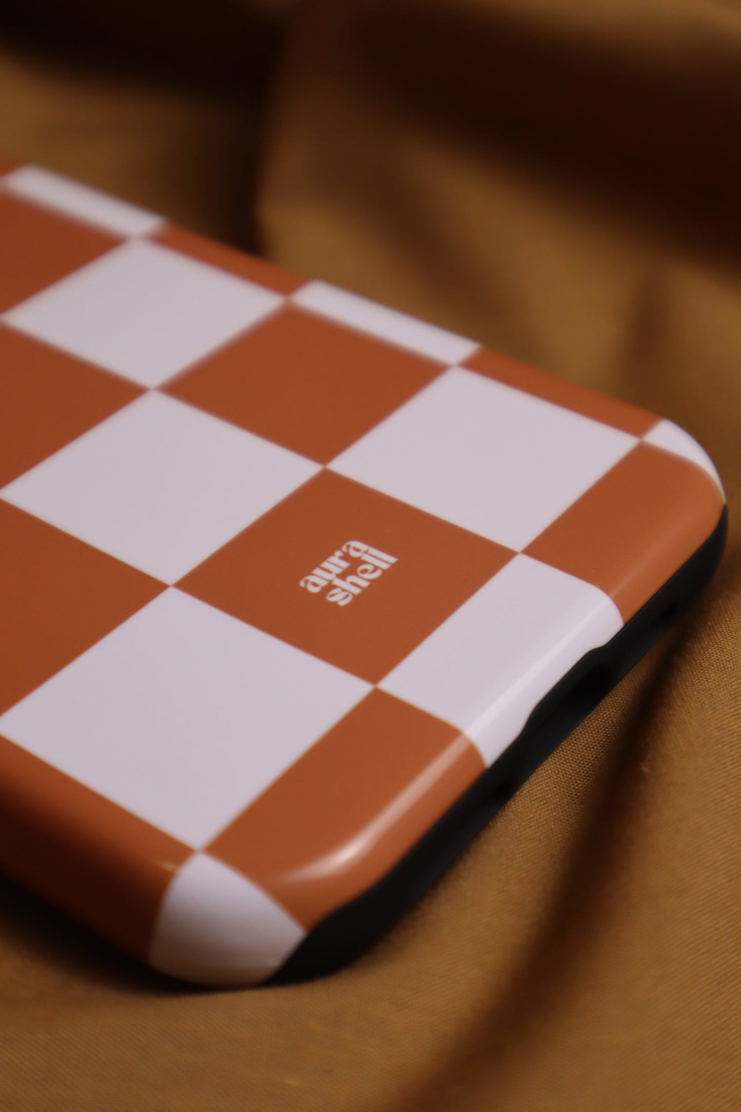 Checkers in Terracotta iPhone Case - Aura Shell