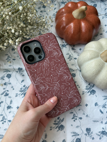 Falling Leaves in Hazelnut Mocha iPhone Case - Aura Shell