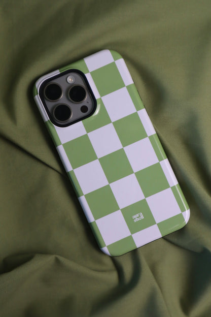 Checkers in Matcha iPhone Case - Aura Shell